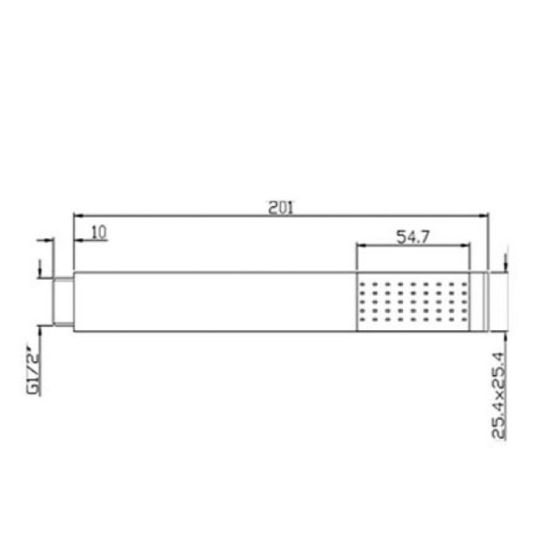 JTP Square Slim Shower Handset Single Function - Chrome