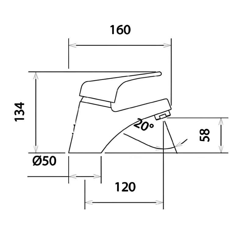 JTP Topmix Mono Basin Mixer Tap with Click-Clack Waste - Chrome