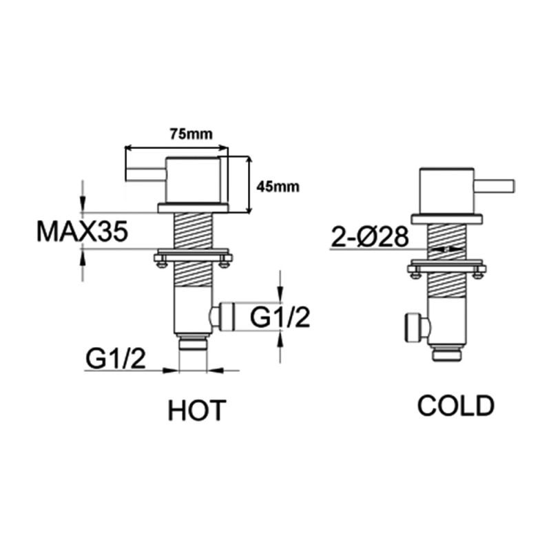 JTP Vos Deck Panel Valves Pair - Matt Black