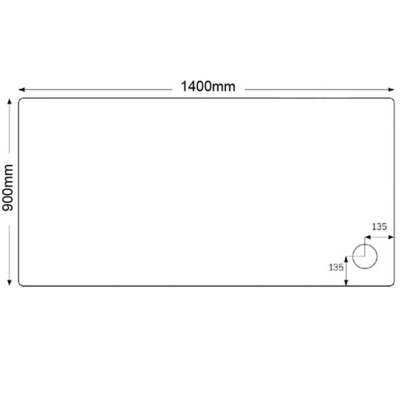 Just Trays JT Fusion Rectangular Shower Tray with Waste 1400mm x 900mm Flat Top