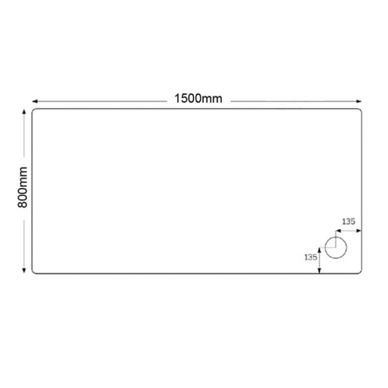 Just Trays JT Fusion Rectangular Shower Tray with Waste 1500mm x 800mm Flat Top