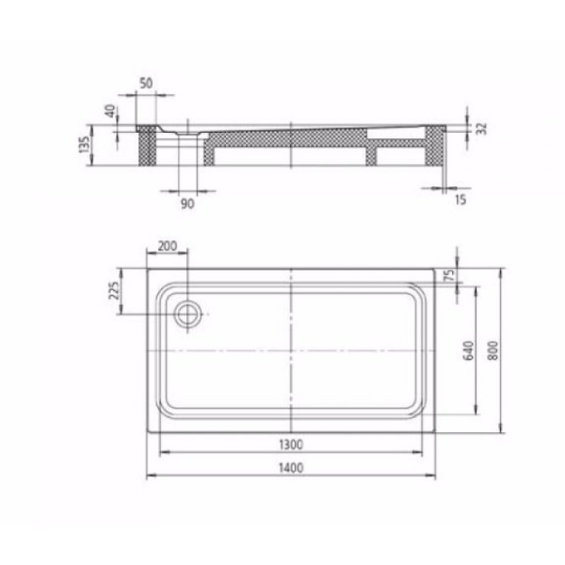 Kaldewei Superplan XXL Rectangular Steel Shower Tray 1400mm x 800mm - White