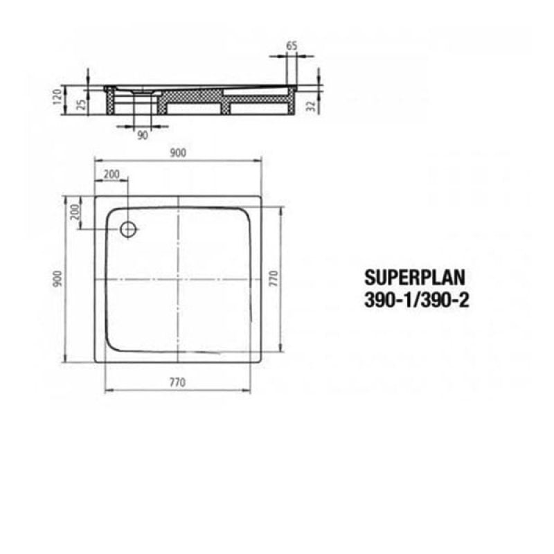 Kaldewei Superplan Square Steel Shower Tray 900mm x 900mm - White