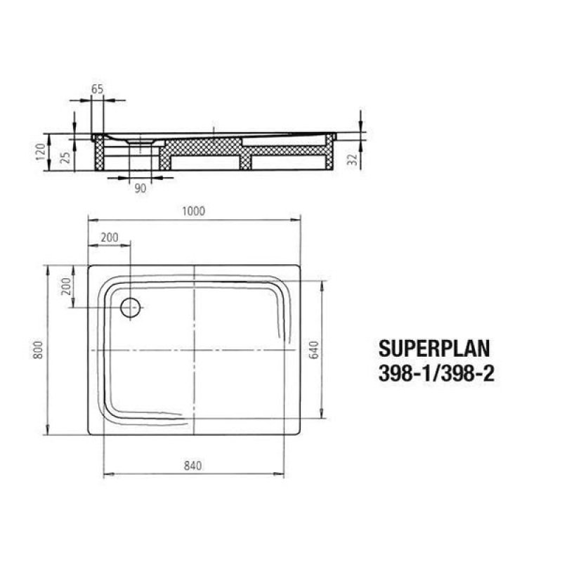 Kaldewei Superplan Rectangular Steel Shower Tray 1000mm x 800mm - White
