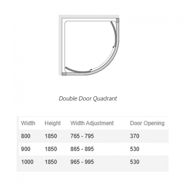 Lakes Classic Low Threshold Quadrant Shower Enclosure 1000mm x 1000mm - 8mm Glass