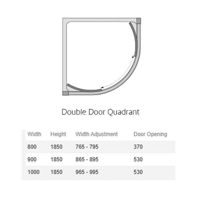 Lakes Classic 2-Door Quadrant Shower Enclosure 800mm x 800mm - 6mm Glass