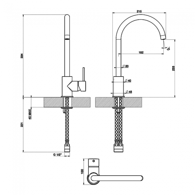 Leisure Aquaform Single Lever Kitchen Sink Mixer Tap - Chrome