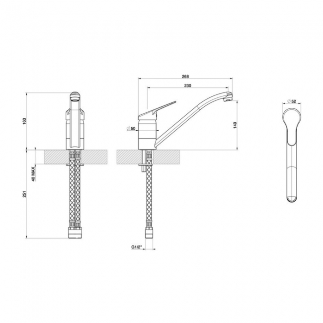 Leisure Aquapace 40 Single Lever Kitchen Sink Mixer Tap - Chrome