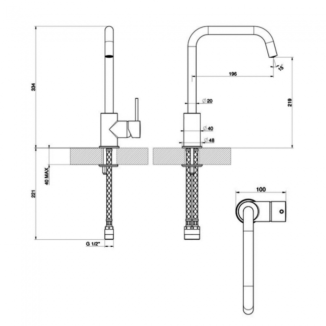 Leisure Aquatech Single Lever Kitchen Sink Mixer Tap - Chrome