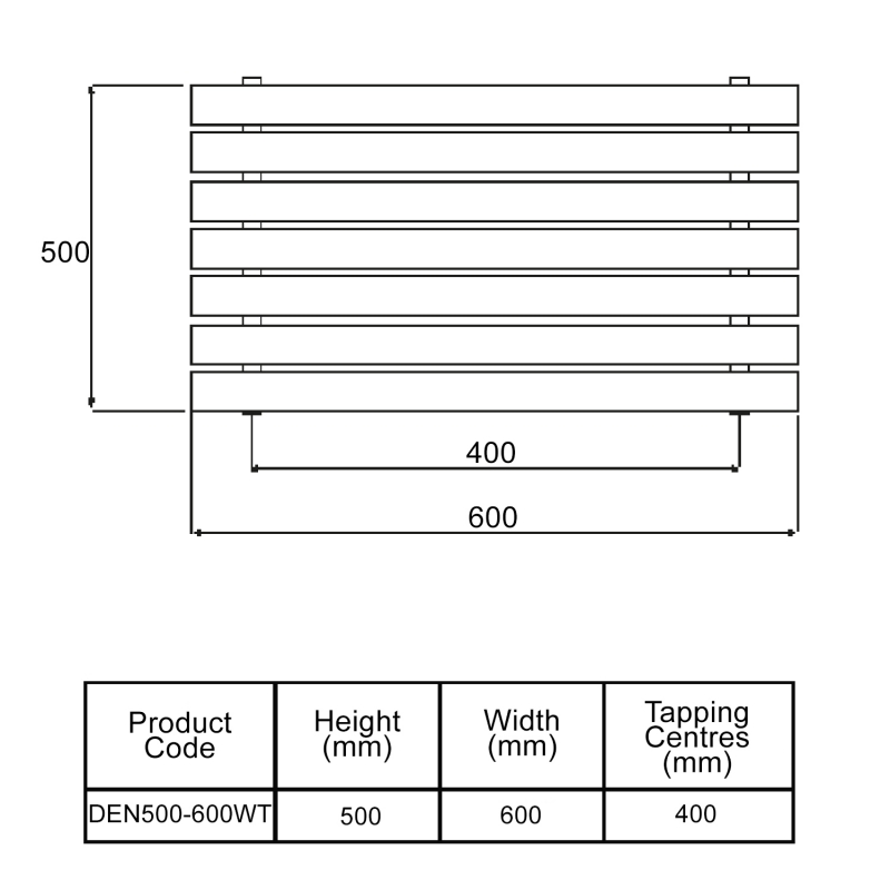 MaxHeat Denver Designer Radiator DEN500600WT 500mm x 600mm White