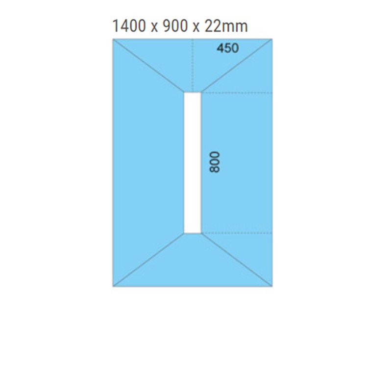 Maxxus Linear Rectangular Wetroom Former 1400mm x 900mm for Vinyl Flooring - Centre Drain Position