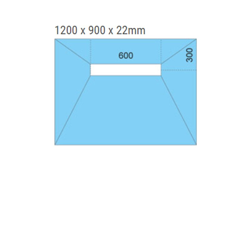Maxxus Linear Rectangular Wetroom Former 1200mm x 900mm for Vinyl Flooring - Offset Drain Position