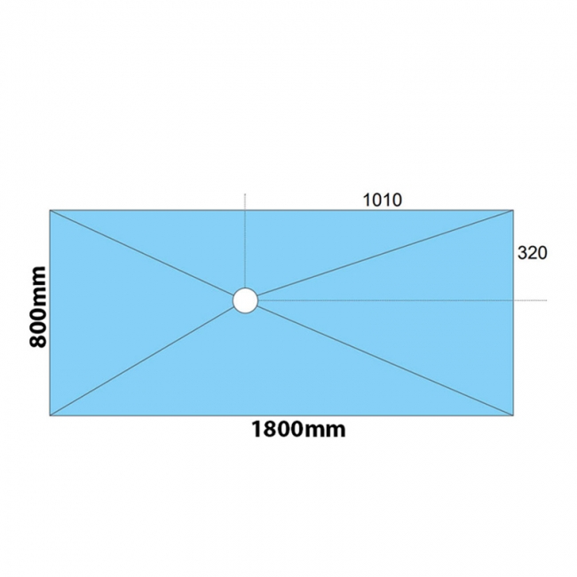 Maxxus Rectangle Wetroom Former 1800mm x 800mm for Micro Cement Floor - Offset Drain