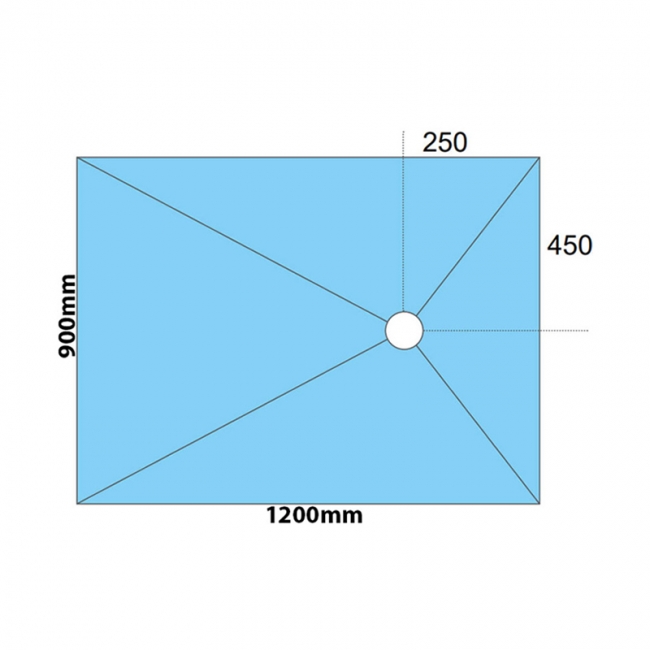 Maxxus Rectangle Wetroom Former 1200mm x 900mm for Micro Cement Floor - Offset Drain