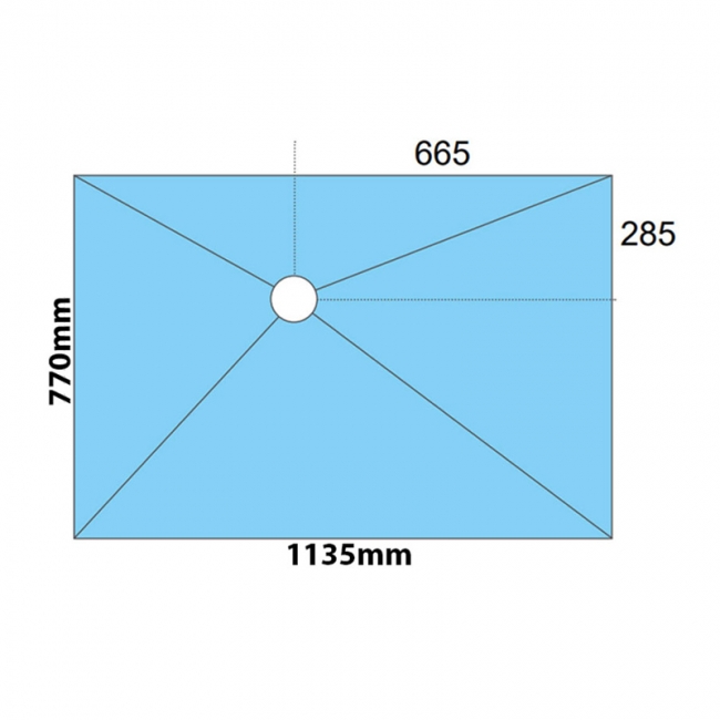 Maxxus Rectangle Wetroom Former 1135mm x 770mm for Micro Cement Floor - Offset Drain
