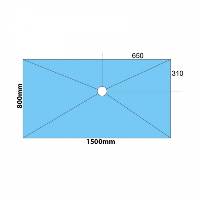 Maxxus Rectangle Wetroom Former 1500mm x 800mm for Micro Cement Floor - Offset Drain