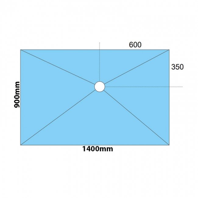 Maxxus Rectangle Wetroom Former 1400mm x 900mm for Micro Cement Floor - Offset Drain