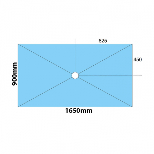 Maxxus Rectangle Wetroom Former 1650mm x 900mm for Micro Cement Floor - Centre Drain