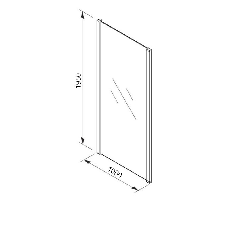 Merlyn 8 Series Side Panel 1000mm Wide - Clear Glass
