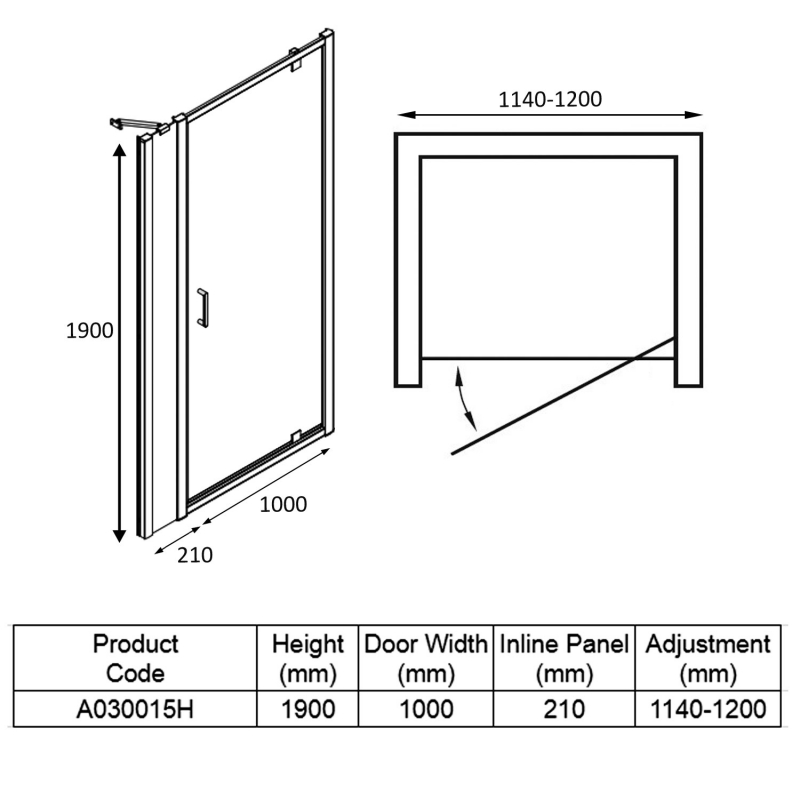 Merlyn Ionic Express Inline Bi-Fold Shower Door 1150mm+ Wide - 6mm Glass