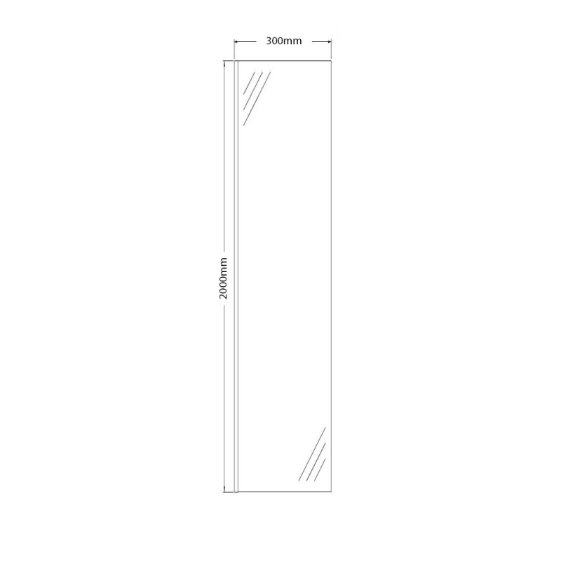 Merlyn 8mm Wetroom Shower Screen Swivel Return Panel 300mm