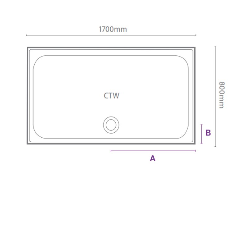 Merlyn MStone Rectangular Shower Tray | 1700mm x 800mm | D178RT