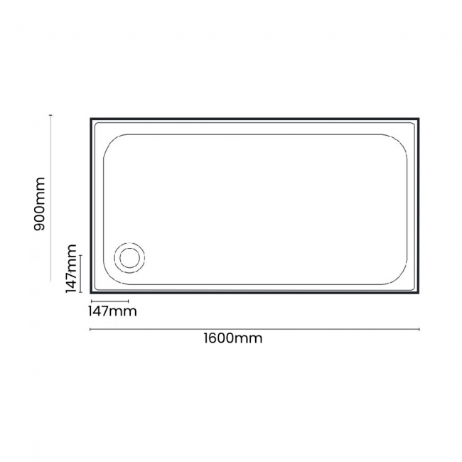 Merlyn Touchstone Rectangular Shower Tray 1600mm x 900mm