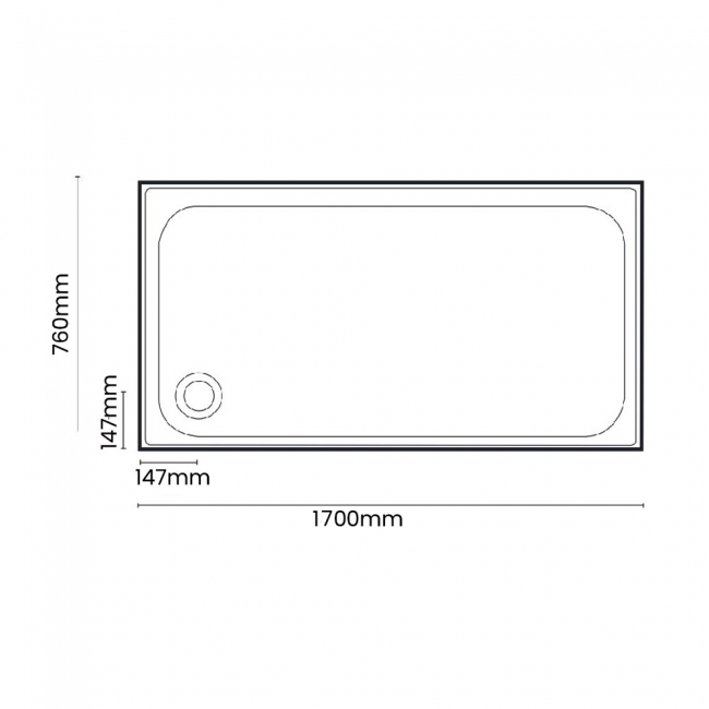 Merlyn Touchstone Rectangular Shower Tray 1700mm x 760mm
