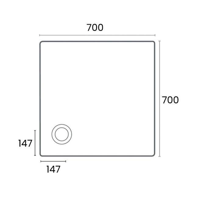 Merlyn Touchstone Square Shower Tray 700mm x 700mm
