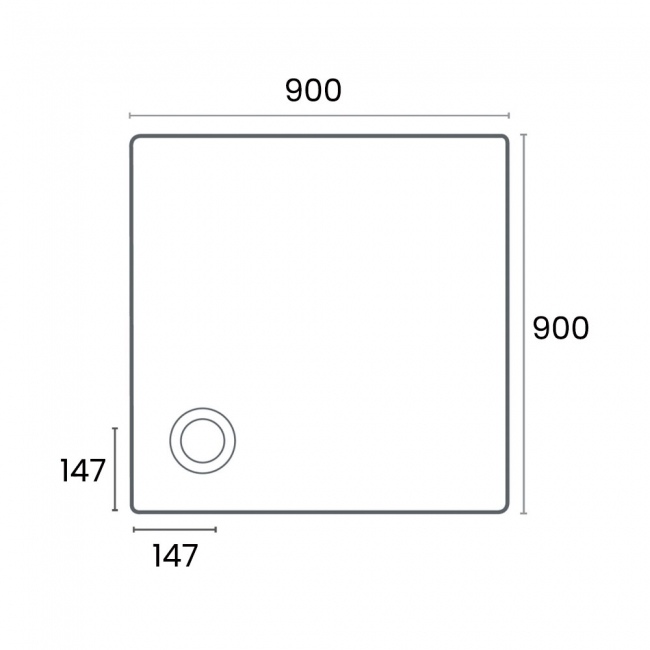 Merlyn Touchstone Square Shower Tray 900mm x 900mm