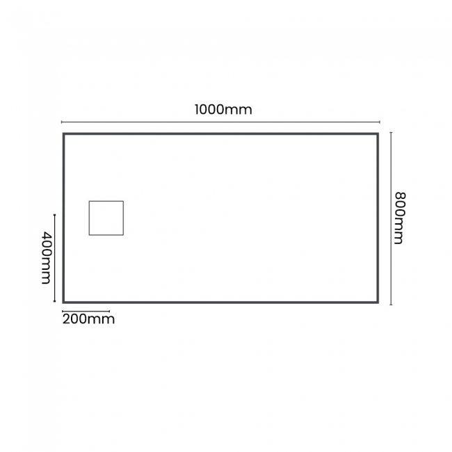 Merlyn TrueStone Sandstone Slate Effect Rectangular Shower Tray 1000mm x 800mm (inc Waste)