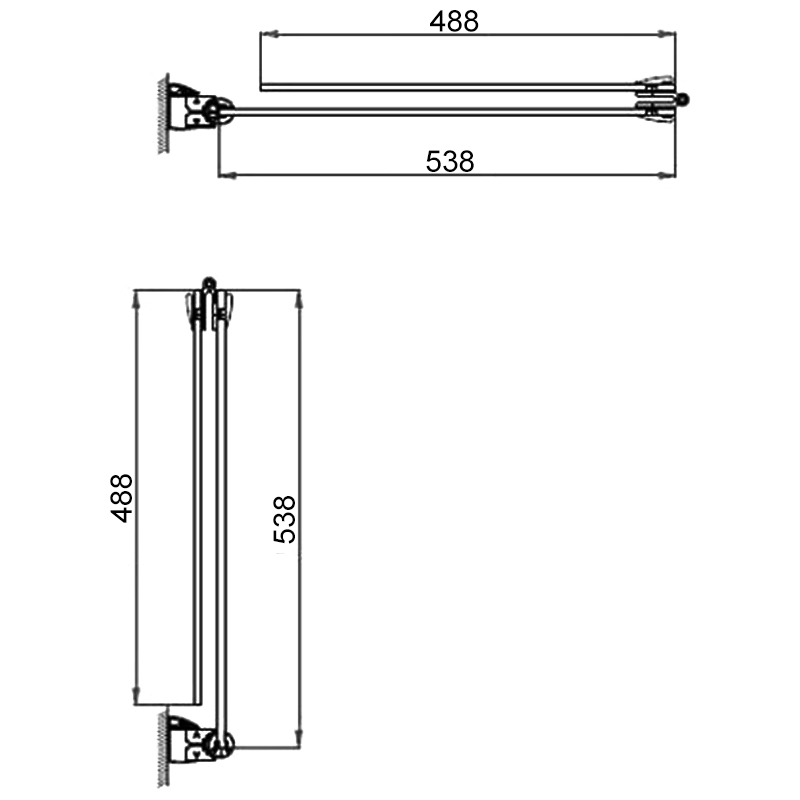 Merlyn Vivid Two Folding Hinged Bath Screen 1500mm High x 1100mm Wide - 8mm Glass