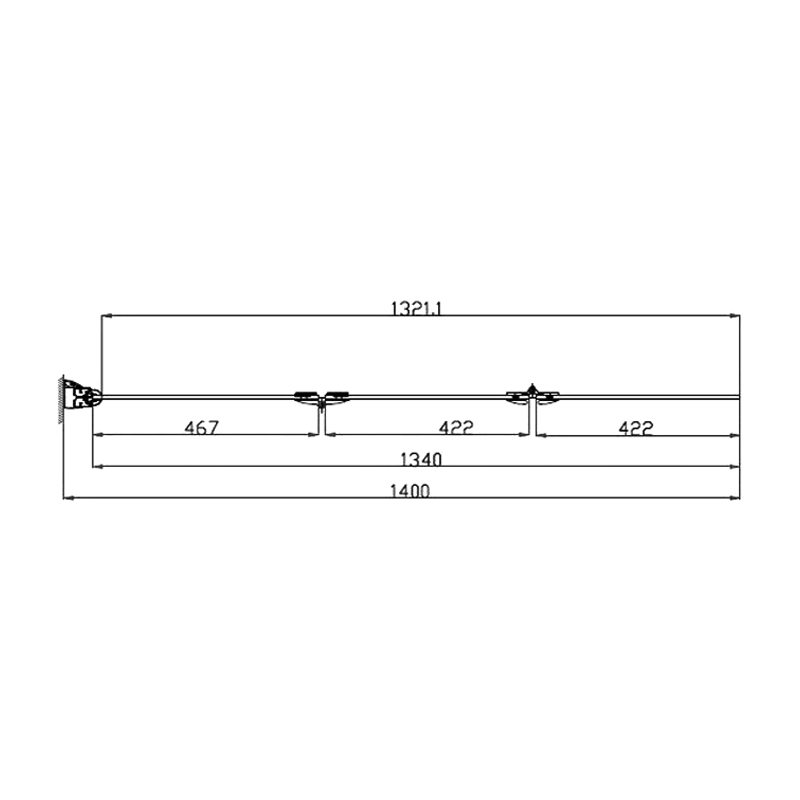 Merlyn Vivid Three Folding Hinged Bath Screen 1500mm High x 1400mm Wide - 8mm Glass