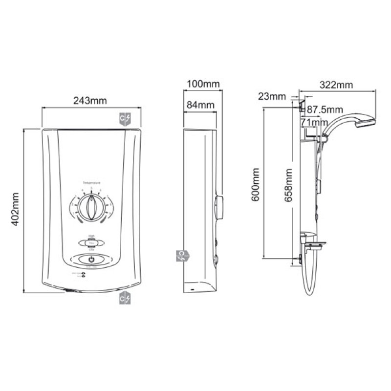 Mira Advance Electric Shower 1.1759.001 9kW White/Chrome