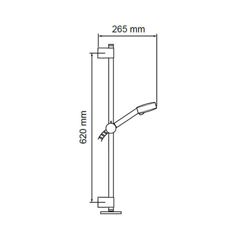 Mira Slider Rail Shower Kit 2.1703.016 Modern Chrome