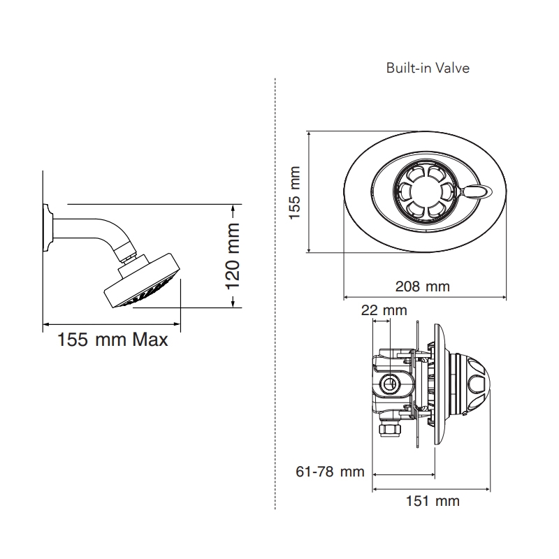 Mira Excel Concealed Shower 1.1518.307 1 Outlet Chrome