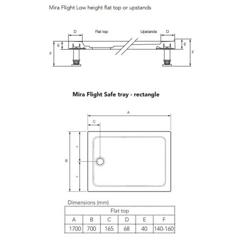 Mira Flight Low Rectangular Shower Tray 1700mm x 700mm 1.1697.021.WH