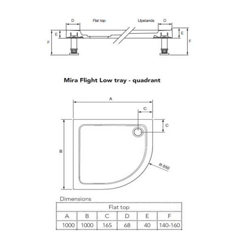 Mira Flight Low Quadrant Shower Tray 1000mm x 1000mm 1.1697.041.WH