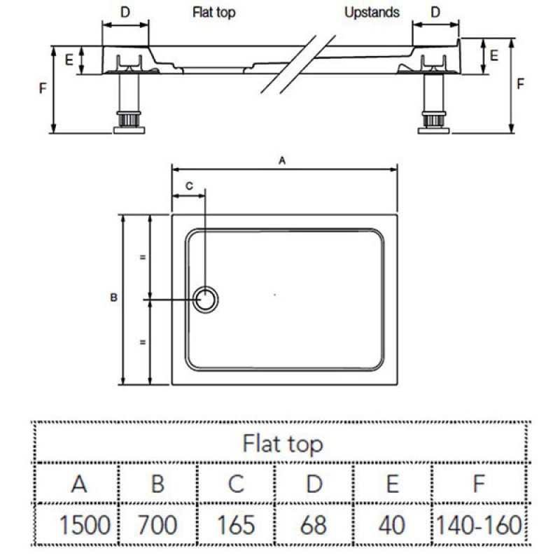 Mira Flight Safe Rectangular Shower Tray 1500mm x 700mm 1.1697.048.AS
