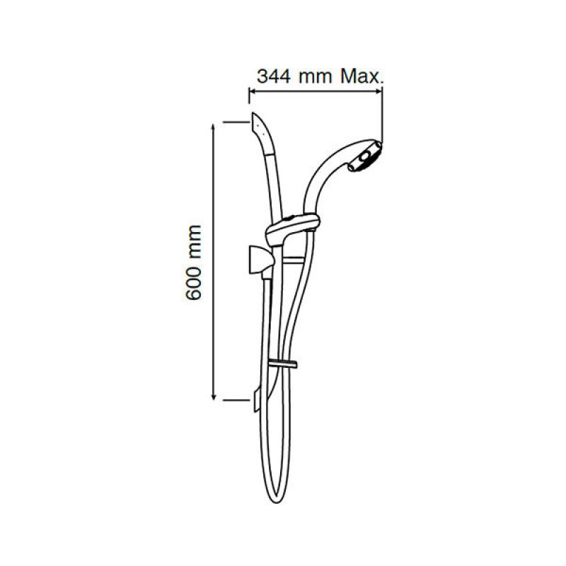 Mira Logic Slider Shower Rail Kit with Multi Function Shower Handset - Chrome