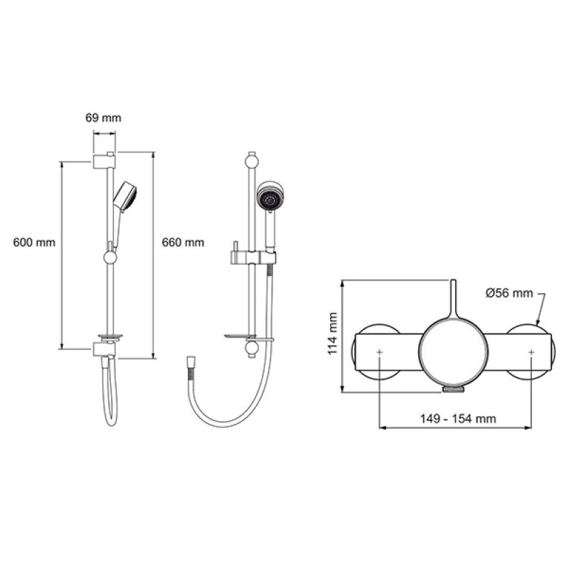 Mira Select Dual Exposed Mixer Shower with Shower Kit
