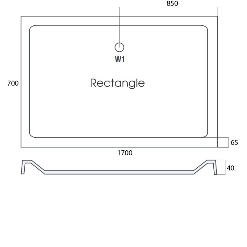 MX Elements Rectangular Shower Tray 1700mm x 700mm ST3