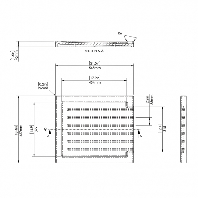 Nuie Sink Drainer 545mm Wide x 467mm Depth - White