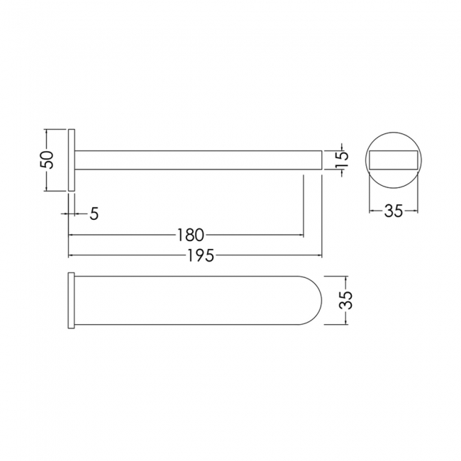 Nuie Arvan Wall Mounted Bath Spout - Chrome