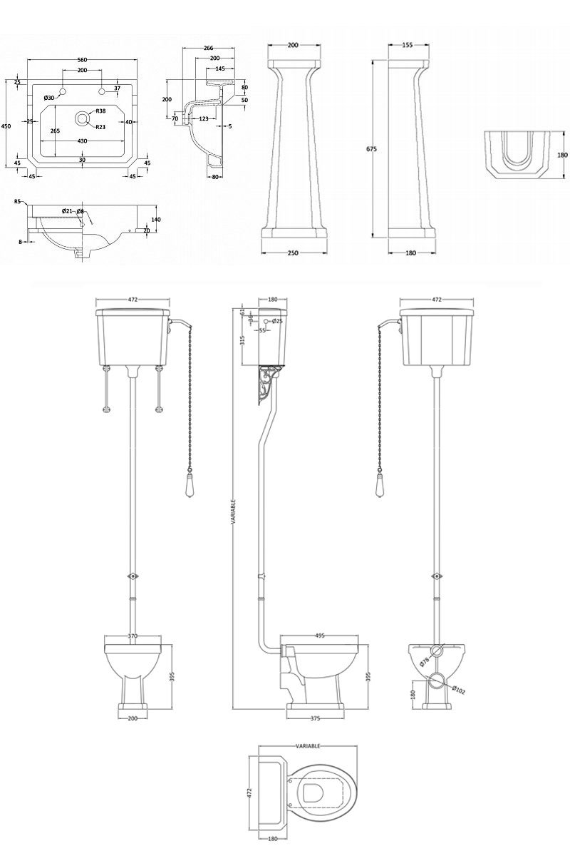 Nuie Carlton Bathroom Suite PMPK337 Traditional