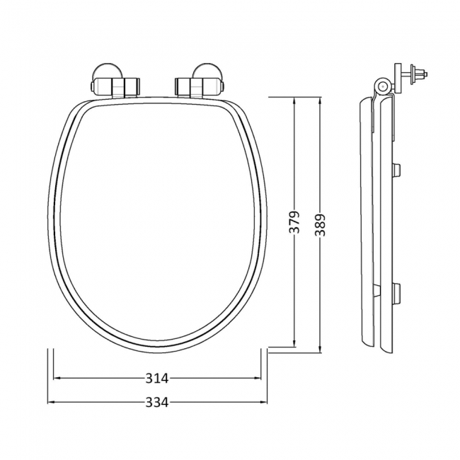 Nuie Classique Soft Close Wooden Toilet Seat - Gloss White