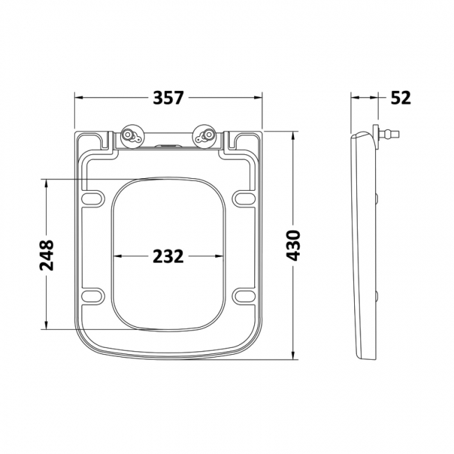 Nuie Soft Close Modern Toilet Seat - White