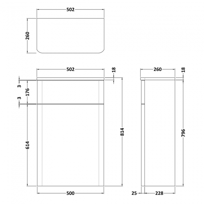 Nuie Core Back to Wall WC Toilet Unit 500mm Wide - Satin Green