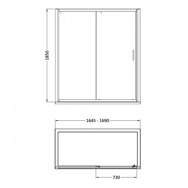 Lucie Chrome Sliding Shower Door 1700mm Wide - 8mm Glass