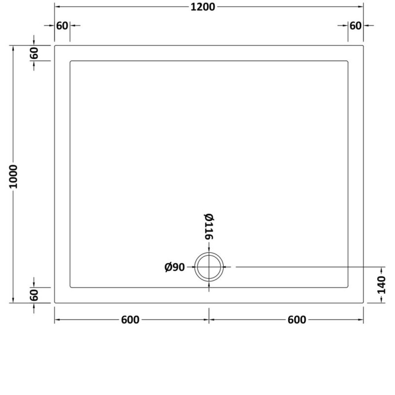 Nuie Pearlstone Rectangular Shower Tray 1200mm x 1000mm NTP025